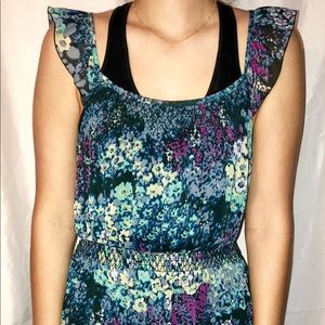 Blue and purple floral dress